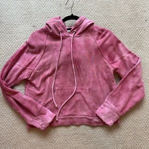 LoveShackFancy Anarosa distressed hooded sweatshirt size S pink
